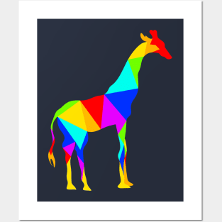 Colorful giraffe Posters and Art